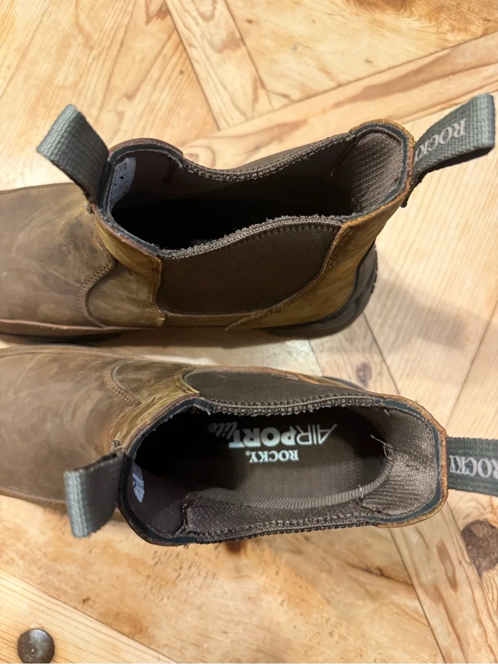 Rocky Brown Leather Chukka Pull-On Boots
